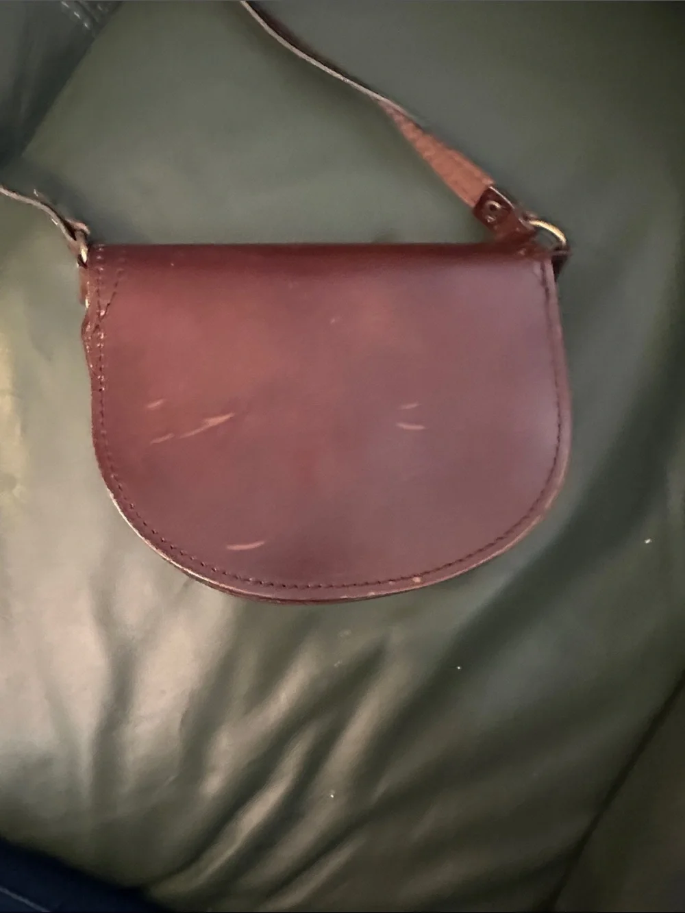 Classic Saddle Crossbody Bag in Burgundy
